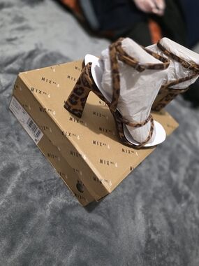 Leopard Print Strappy Block Heel Sandals
